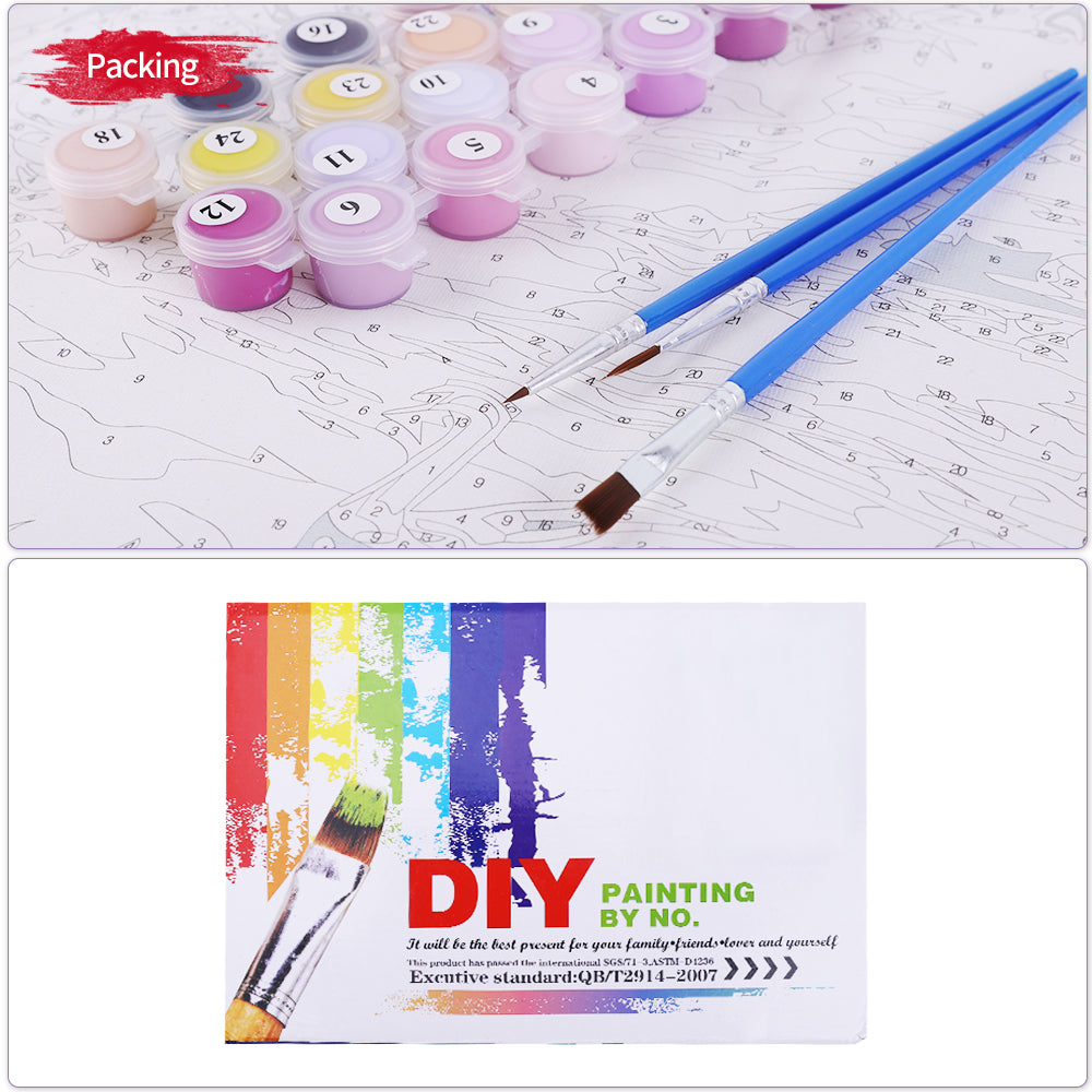 gelrovaled Painting By Numbers Adults, DIY Hand Painted Oil Painting Kit for Beginners and Adults With 3-Brushes and Acrylic Paint, Without Frame 40X50CM (moon)