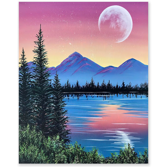 gelrovaled Painting By Numbers Adults, DIY Hand Painted Oil Painting Kit for Beginners and Adults With 3-Brushes and Acrylic Paint, Without Frame 40X50CM (moon)