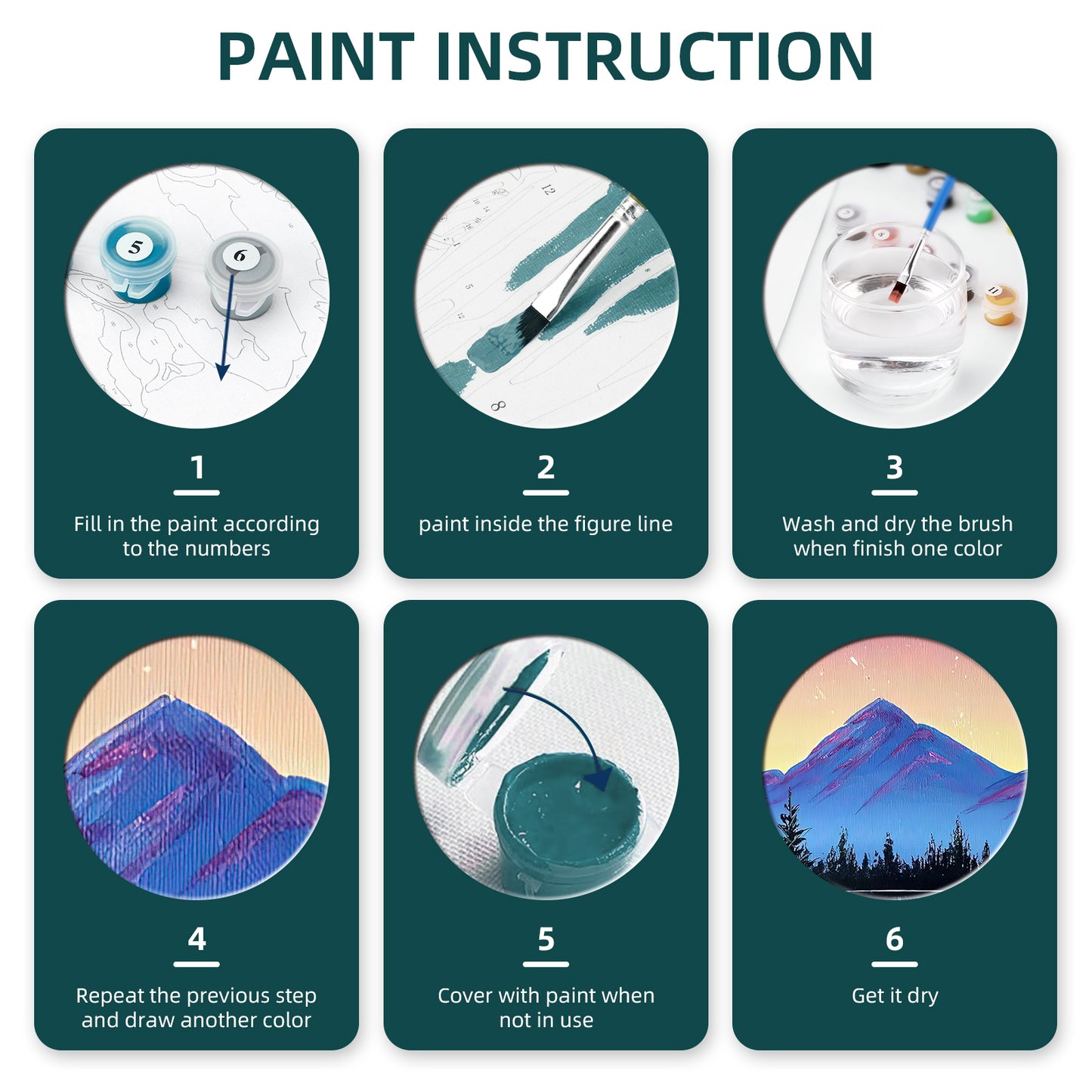 gelrovaled Painting By Numbers Adults, DIY Hand Painted Oil Painting Kit for Beginners and Adults With 3-Brushes and Acrylic Paint, Without Frame 40X50CM (moon)